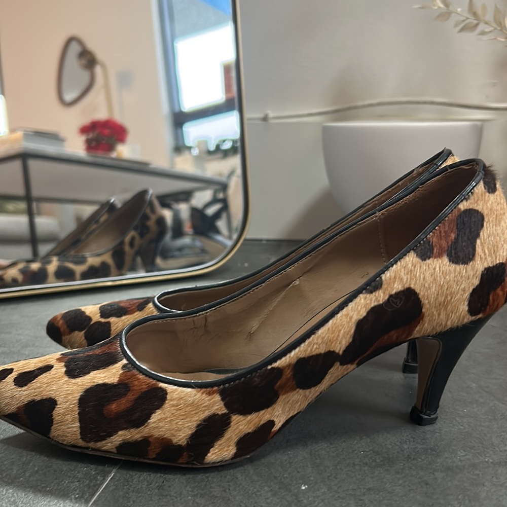 Premiun leather animal print stiletto pump heeled shoes